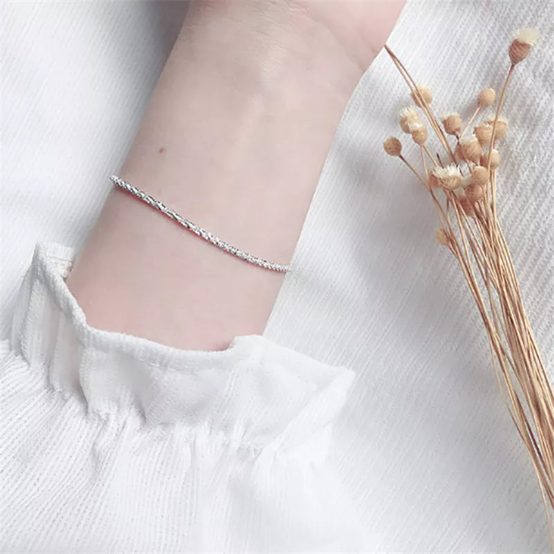 2023 New Silver Colour Sparkling Gypsophila Adjustable Bracelet & Bangle For Women Fine Fashion Jewelry Wedding Party Gift